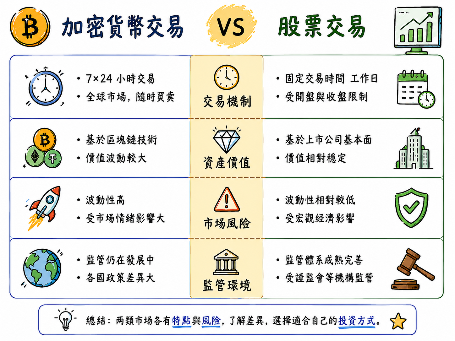 加密貨幣交易與股票交易:兩大市場的主要差異 - 加密貨幣