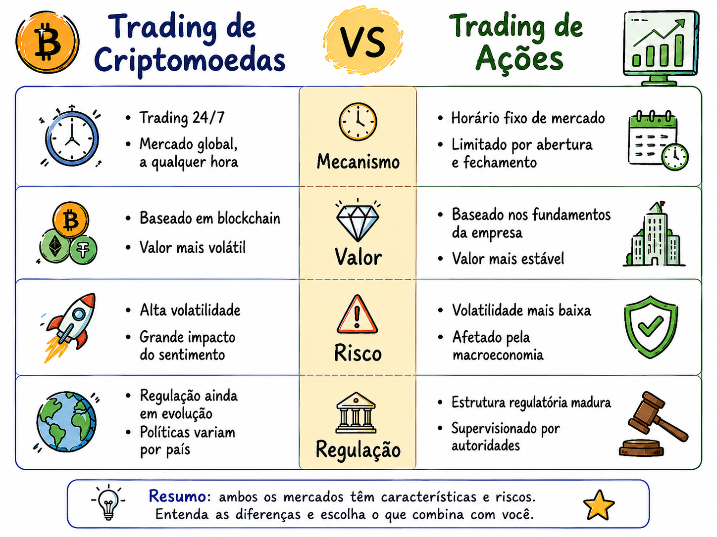 Negociação de Criptomoedas vs. Negociação de Ações: Principais Diferenças Entre os Dois Mercados - Cripto
