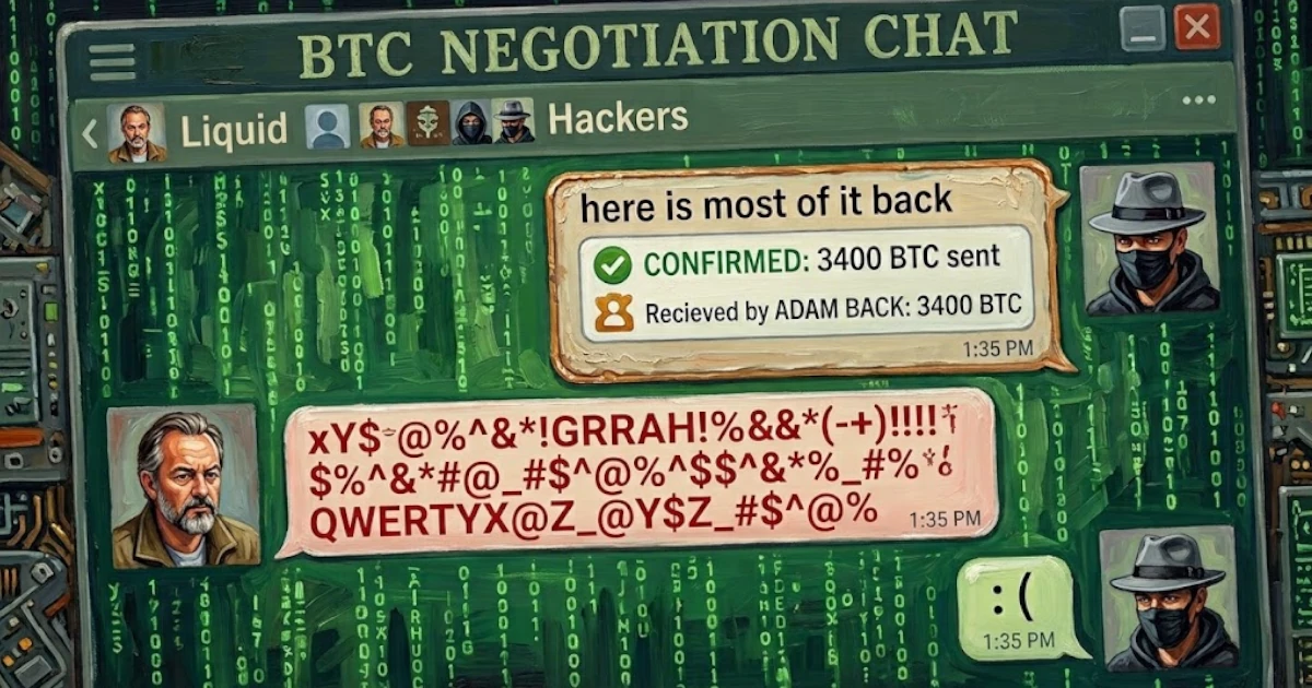 Liquid recebe 3.400 BTC de volta após negociações on-chain; White hats ficam com 598,5 BTC - BTC