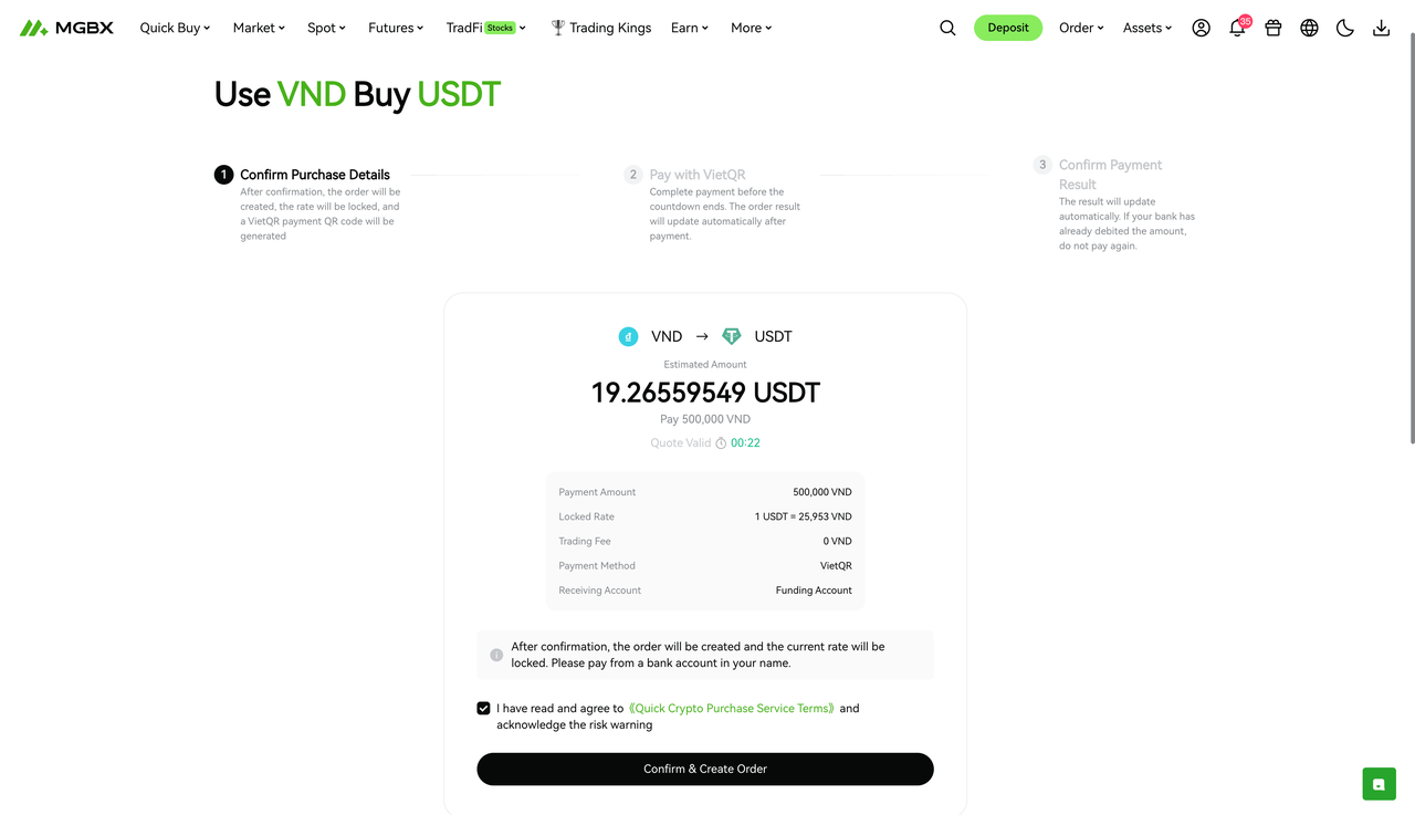 [Product Update] MGBX VND VietQR Instant Buy Crypto Now Live