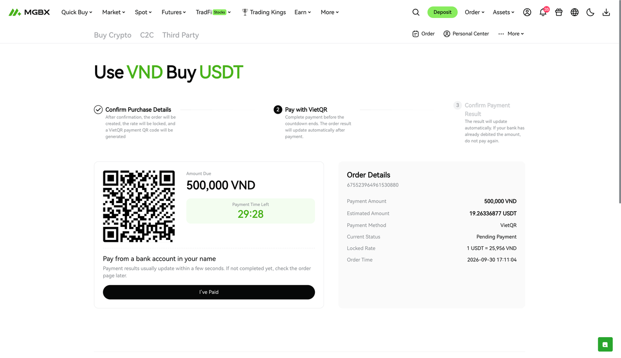 [Product Update] MGBX VND VietQR Instant Buy Crypto Now Live