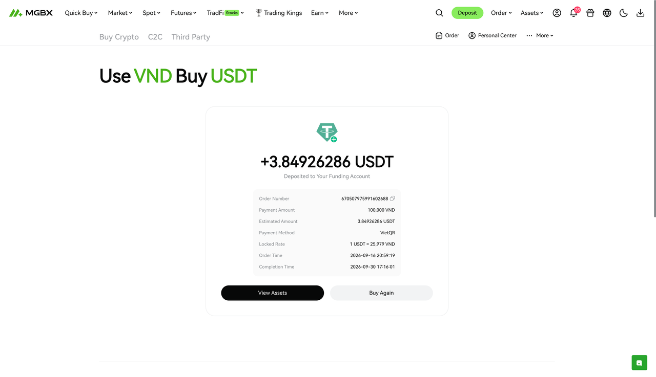 [Product Update] MGBX VND VietQR Instant Buy Crypto Now Live