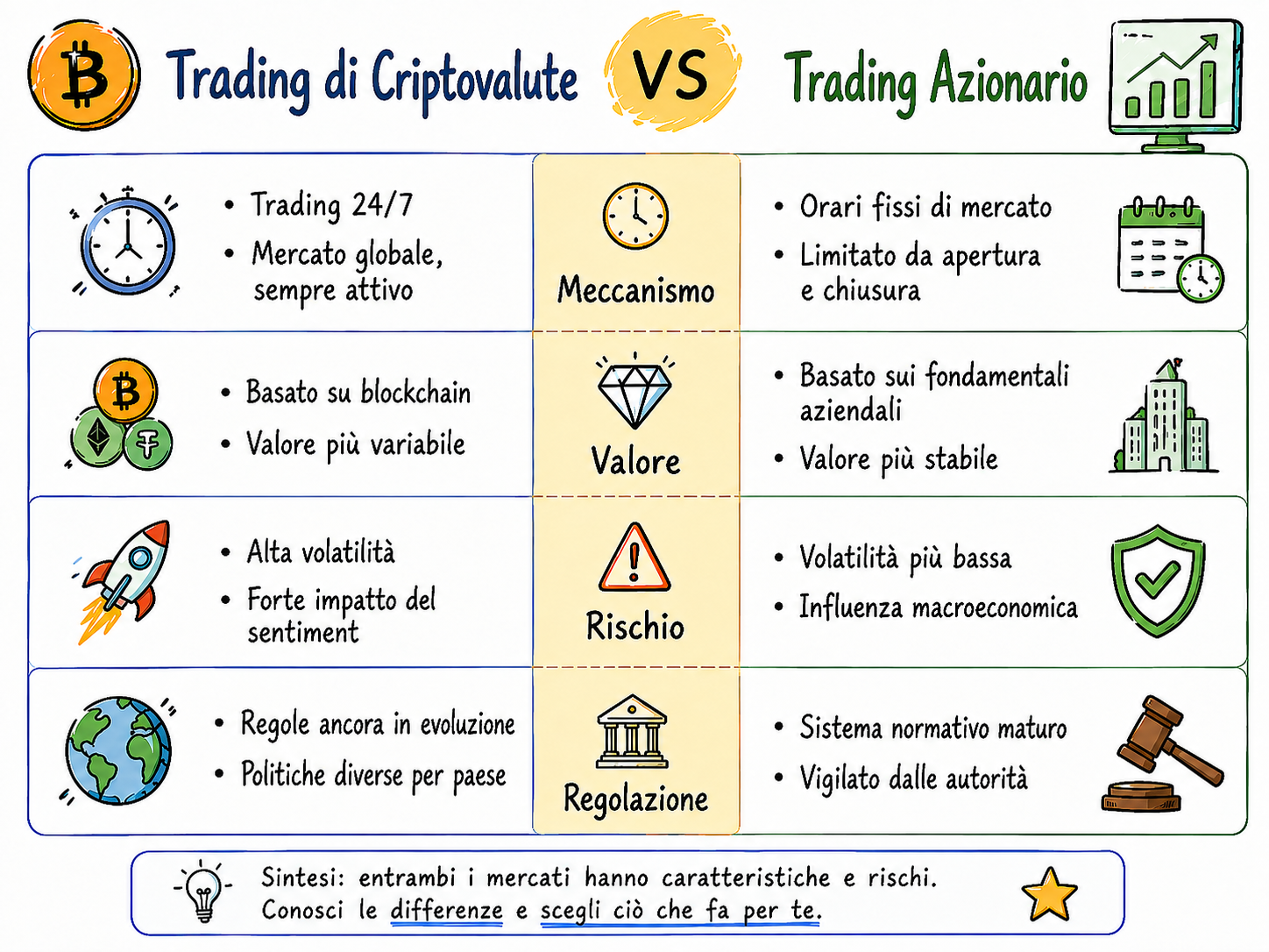 Trading di Criptovalute vs. Trading Azionario: Differenze Chiave tra i Due Mercati - Cripto